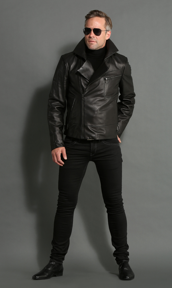 Gilet En Cuir D'agneau Noir - Style Moto - Taille M - Marque Master's - Fabriqué En France - Occasion Très Bon état